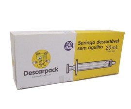 Seringa Descartável Slip sem Agulha - 20 Ml - 50 Unid - Descarpack